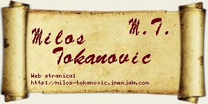 Miloš Tokanović vizit kartica